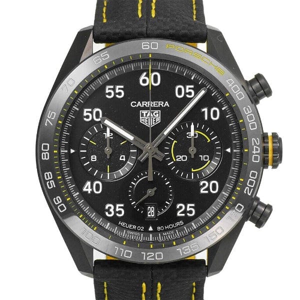 Buy Shop Tag Heuer Carrera x Porsche Automatic Chronograph Black Dial Black Nylon Strap Watch for Men - CBN2A1H.FC6512 USA Online