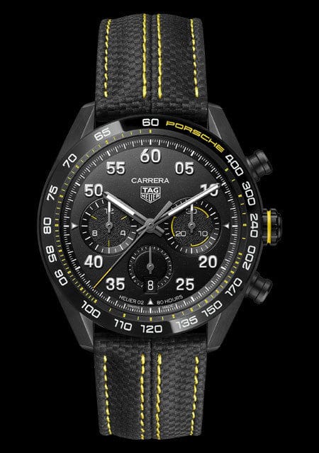 Buy Shop Tag Heuer Carrera x Porsche Automatic Chronograph Black Dial Black Nylon Strap Watch for Men - CBN2A1H.FC6512 USA Online