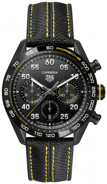 Buy Shop Tag Heuer Carrera x Porsche Automatic Chronograph Black Dial Black Nylon Strap Watch for Men - CBN2A1H.FC6512 USA Online