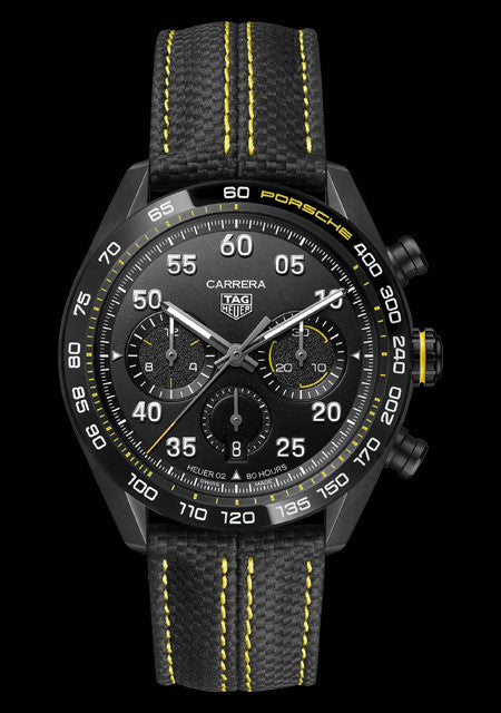 Buy Shop Tag Heuer Carrera x Porsche Automatic Chronograph Black Dial Black Nylon Strap Watch for Men - CBN2A1H.FC6512 USA Online