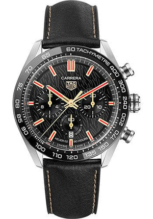 Buy Shop Tag Heuer Carrera Year of The Rabbit Automatic Chronograph Black Dial Black Leather Strap Watch for Men - CBN2A1L.FC6521 USA Online