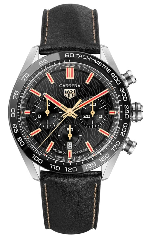 Buy Shop Tag Heuer Carrera Year of The Rabbit Automatic Chronograph Black Dial Black Leather Strap Watch for Men - CBN2A1L.FC6521 USA Online
