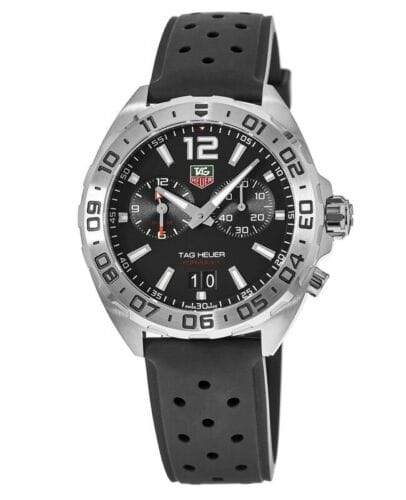 Buy Shop Tag Heuer Formula 1 Alarm Quartz Black Dial Black Rubber Strap Watch for Men - WAZ111A.FT8023 USA Online