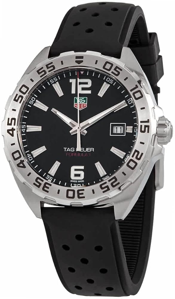 Buy Shop Tag Heuer Formula 1 Alarm Quartz Black Dial Black Rubber Strap Watch for Men - WAZ111A.FT8023 USA Online