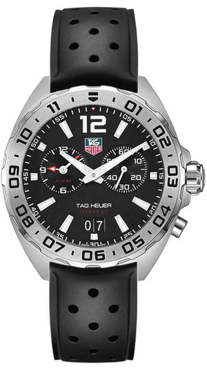 Buy Shop Tag Heuer Formula 1 Alarm Quartz Black Dial Black Rubber Strap Watch for Men - WAZ111A.FT8023 USA Online