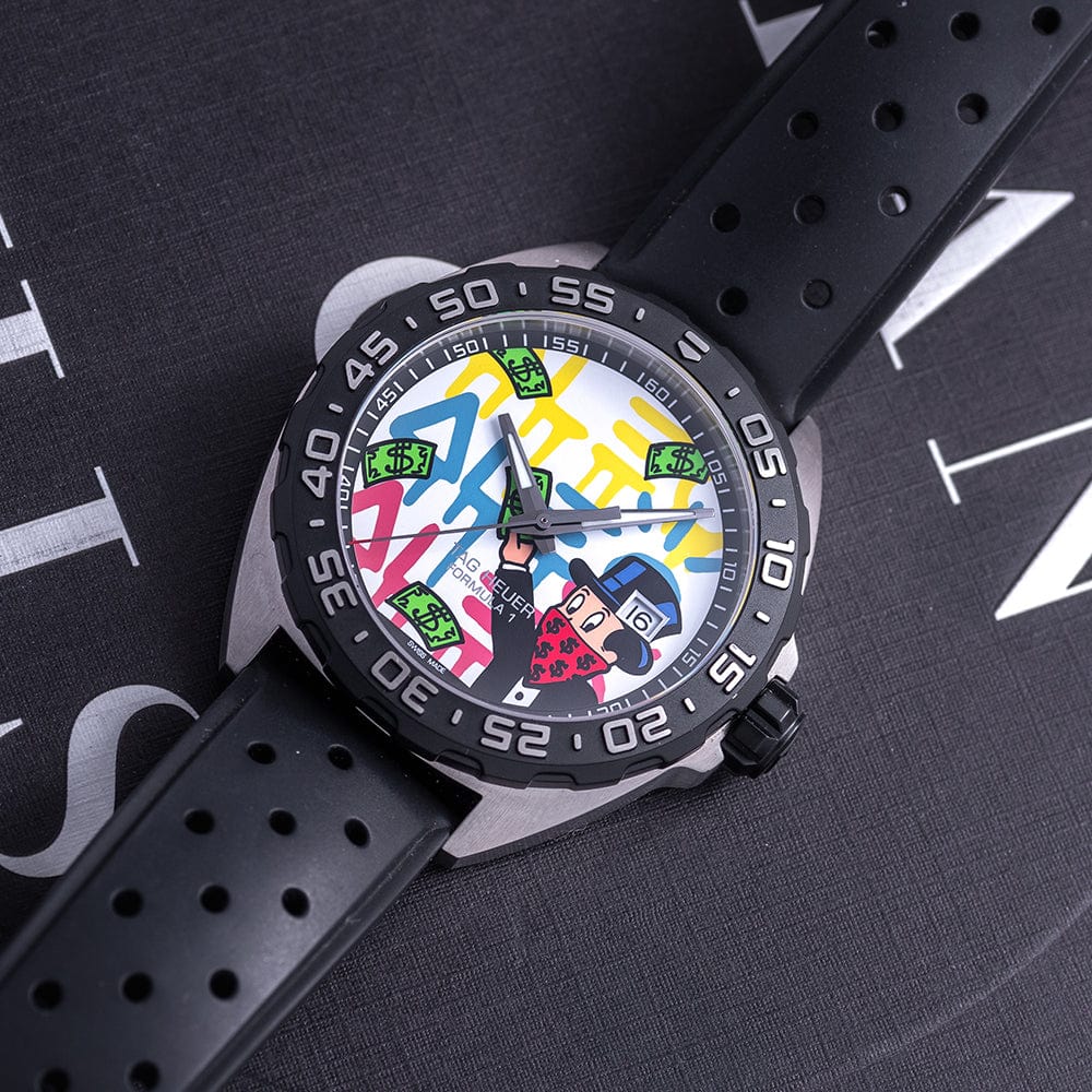 Buy Shop Tag Heuer Formula 1 Alec Monopoly Special Edition Black Rubber Strap Watch for Men - WAZ1119.FT8023 USA Online