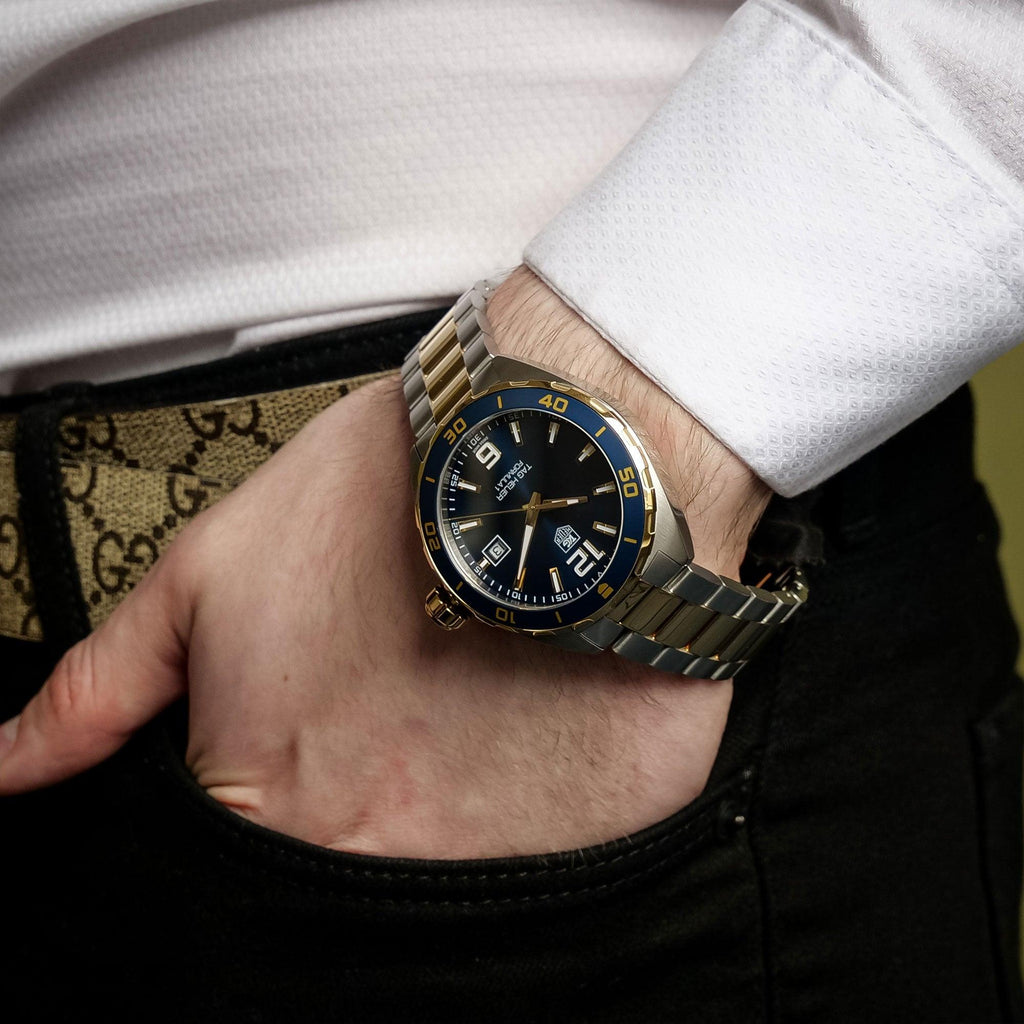 Tag Heuer Formula 1 Analog Blue Dial Two Tone Steel Strap Watch for Men - WAZ1120.BB0879