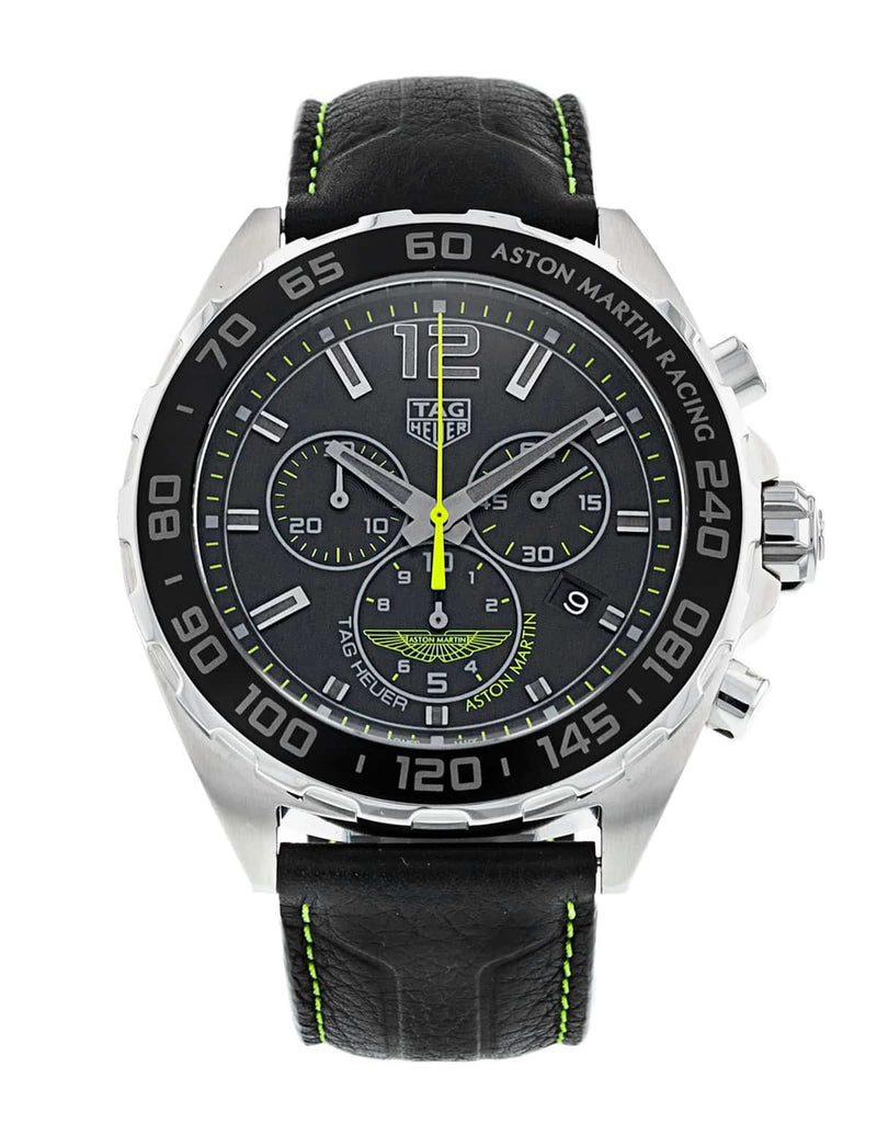 Buy Shop Tag Heuer Formula 1 Aston Martin Black Dial Black Leather Strap Watch for Men - CAZ101P.FC8245 USA Online