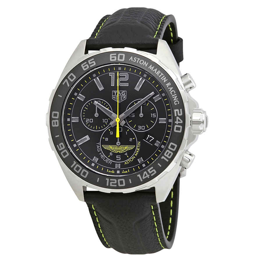 Buy Shop Tag Heuer Formula 1 Aston Martin Black Dial Black Leather Strap Watch for Men - CAZ101P.FC8245 USA Online