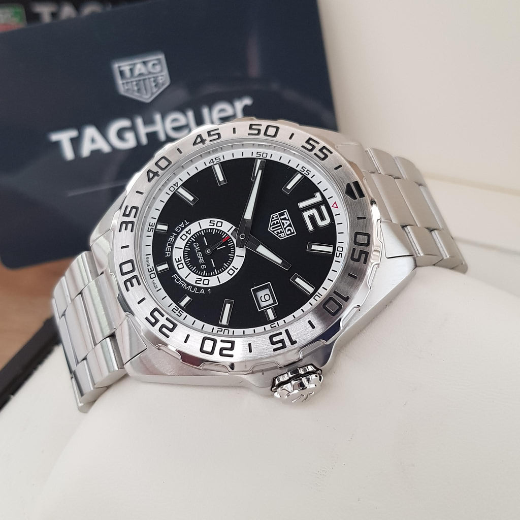 Buy Shop Tag Heuer Formula 1 Automatic Black Dial Silver Steel Strap Watch for Men - WAZ2012.BA0842 USA Online
