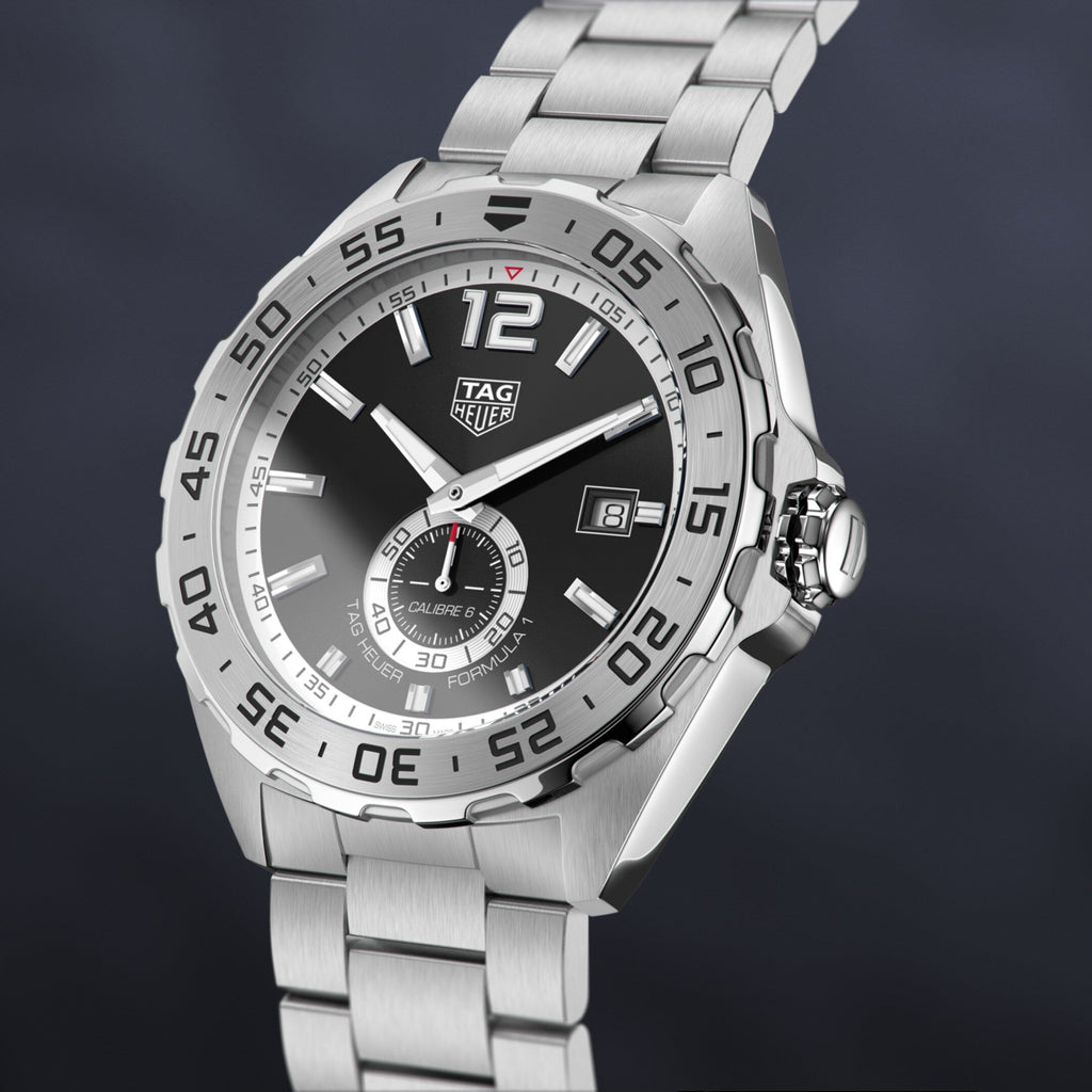 Buy Shop Tag Heuer Formula 1 Automatic Black Dial Silver Steel Strap Watch for Men - WAZ2012.BA0842 USA Online