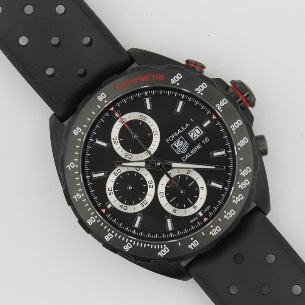 Buy Shop Tag Heuer Formula 1 Automatic Chronograph Black Dial Black Leather Strap Watch for Men - CAZ2011.FT8024 USA Online