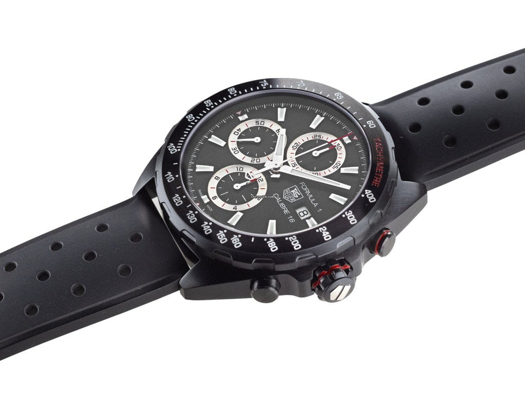 Buy Shop Tag Heuer Formula 1 Automatic Chronograph Black Dial Black Leather Strap Watch for Men - CAZ2011.FT8024 USA Online