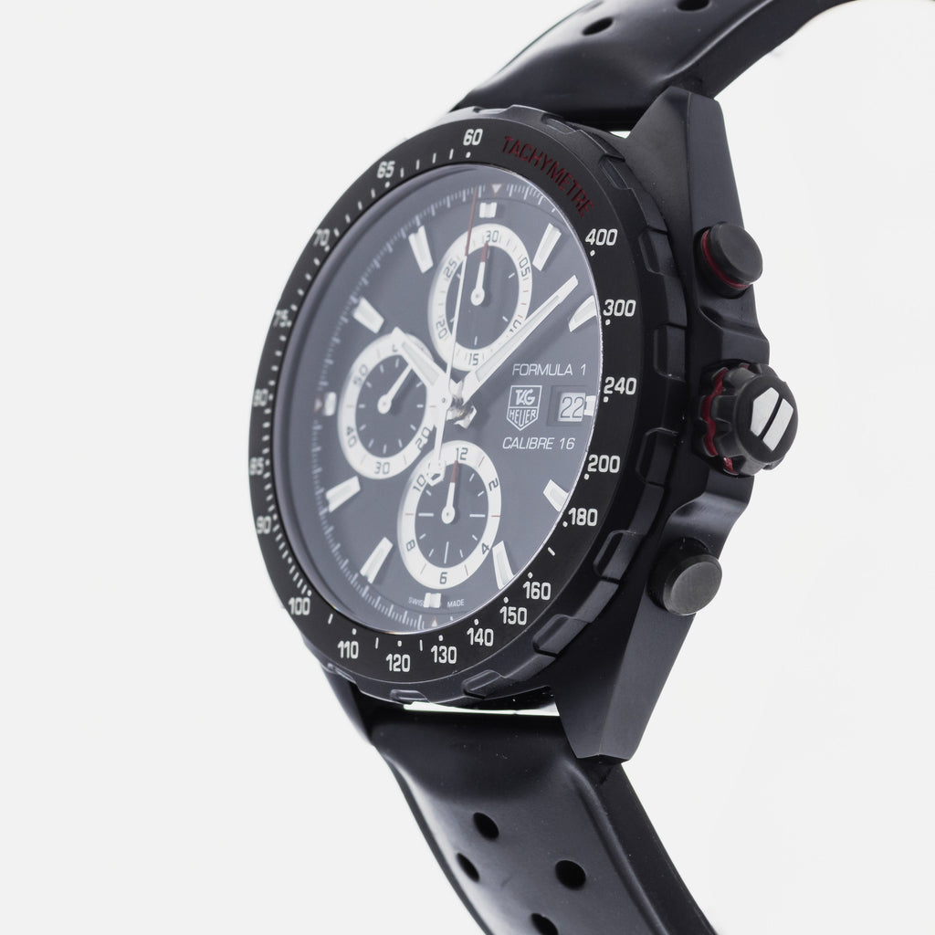 Buy Shop Tag Heuer Formula 1 Automatic Chronograph Black Dial Black Leather Strap Watch for Men - CAZ2011.FT8024 USA Online