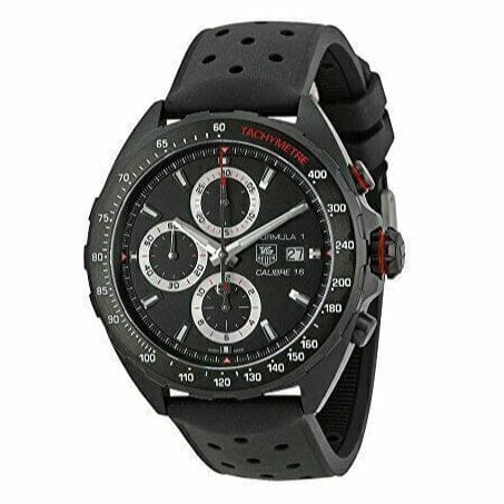 Buy Shop Tag Heuer Formula 1 Automatic Chronograph Black Dial Black Leather Strap Watch for Men - CAZ2011.FT8024 USA Online