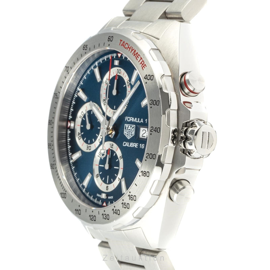 Buy Shop Tag Heuer Formula 1 Automatic Chronograph Blue Dial Silver Strap Watch for Men - CAZ2015.BA0876 USA Online