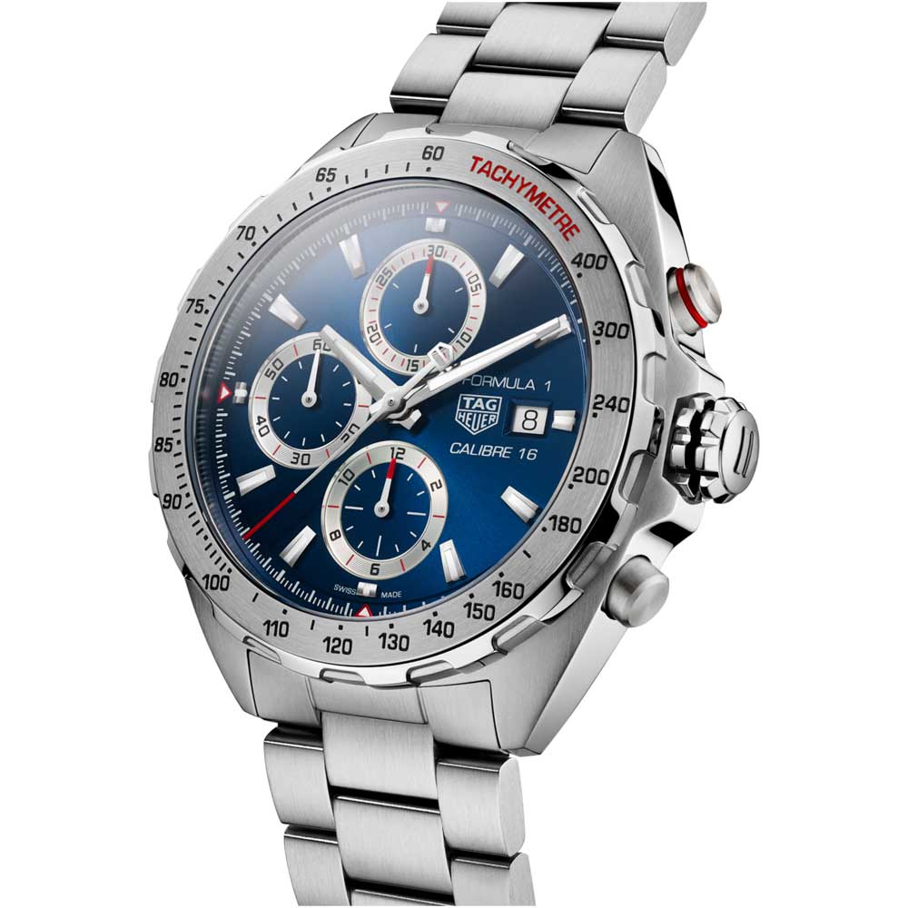 Buy Shop Tag Heuer Formula 1 Automatic Chronograph Blue Dial Silver Strap Watch for Men - CAZ2015.BA0876 USA Online