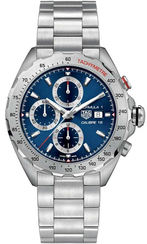 Buy Shop Tag Heuer Formula 1 Automatic Chronograph Blue Dial Silver Strap Watch for Men - CAZ2015.BA0876 USA Online