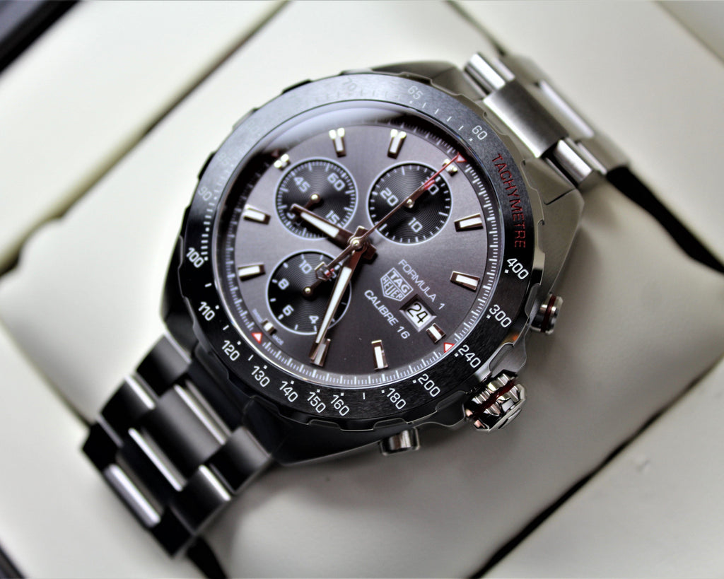 Buy Shop Tag Heuer Formula 1 Automatic Chronograph Grey Dial Silver Strap Watch for Men - CAZ2012.BA0876 USA Online