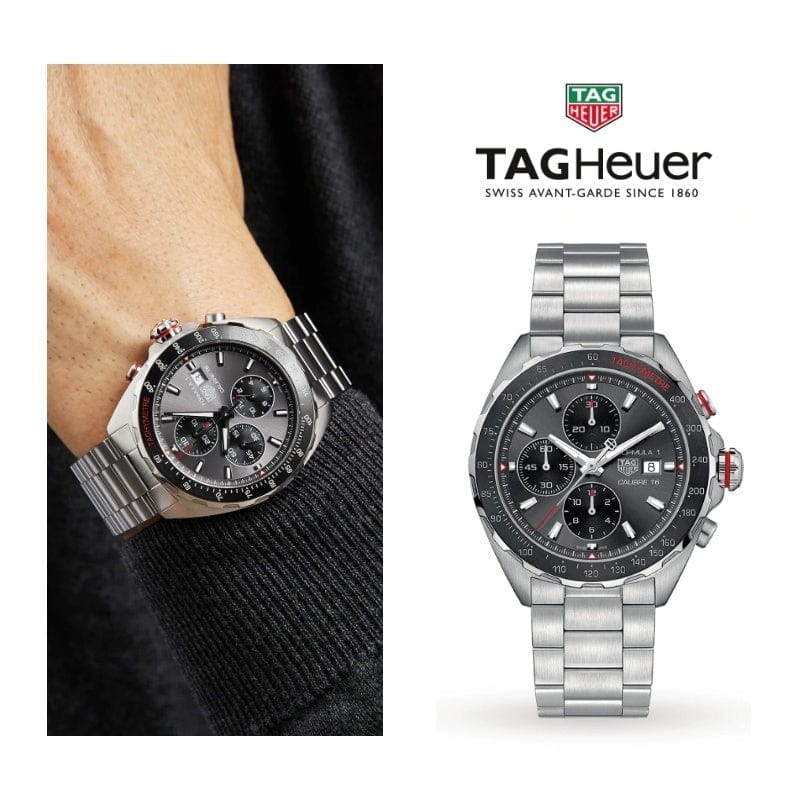 Buy Shop Tag Heuer Formula 1 Automatic Chronograph Grey Dial Silver Strap Watch for Men - CAZ2012.BA0876 USA Online