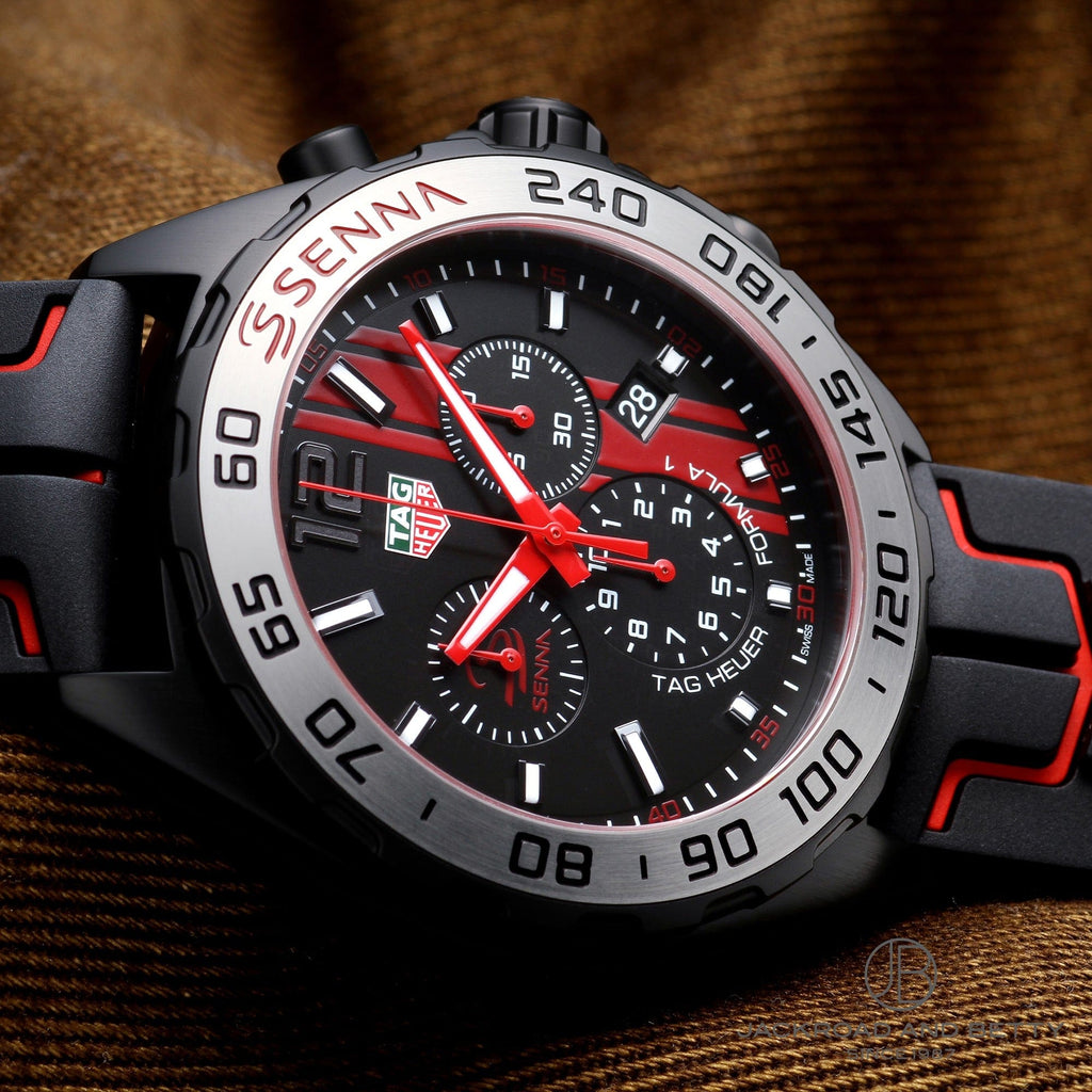 Buy Shop Tag Heuer Formula 1 Ayrton Senna Limited Edition Black Dial Two Tone Rubber Strap Watch for Men - CAZ1019.FT8027 USA Online