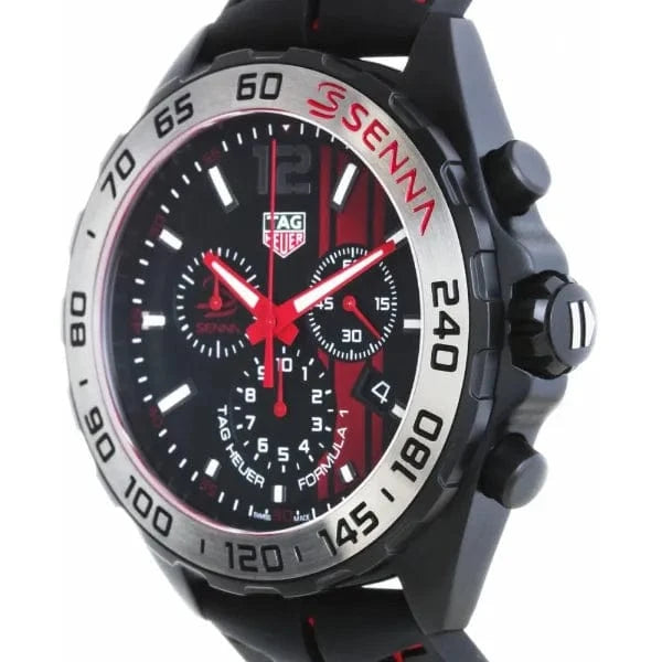 Buy Shop Tag Heuer Formula 1 Ayrton Senna Limited Edition Black Dial Two Tone Rubber Strap Watch for Men - CAZ1019.FT8027 USA Online