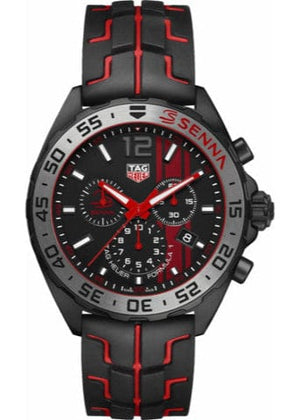 Buy Shop Tag Heuer Formula 1 Ayrton Senna Limited Edition Black Dial Two Tone Rubber Strap Watch for Men - CAZ1019.FT8027 USA Online