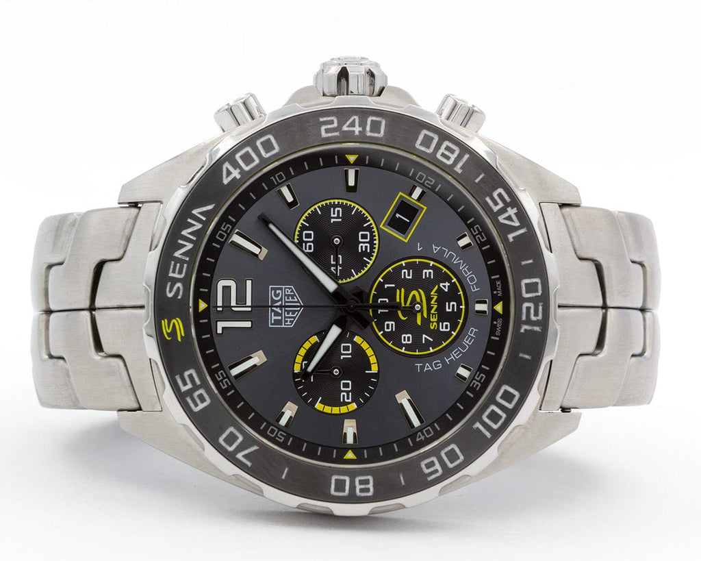 Buy Shop Tag Heuer Formula 1 Ayrton Senna Special Edition Grey Dial Silver Steel Strap Watch for Men - CAZ101AF.BA0637 USA Online