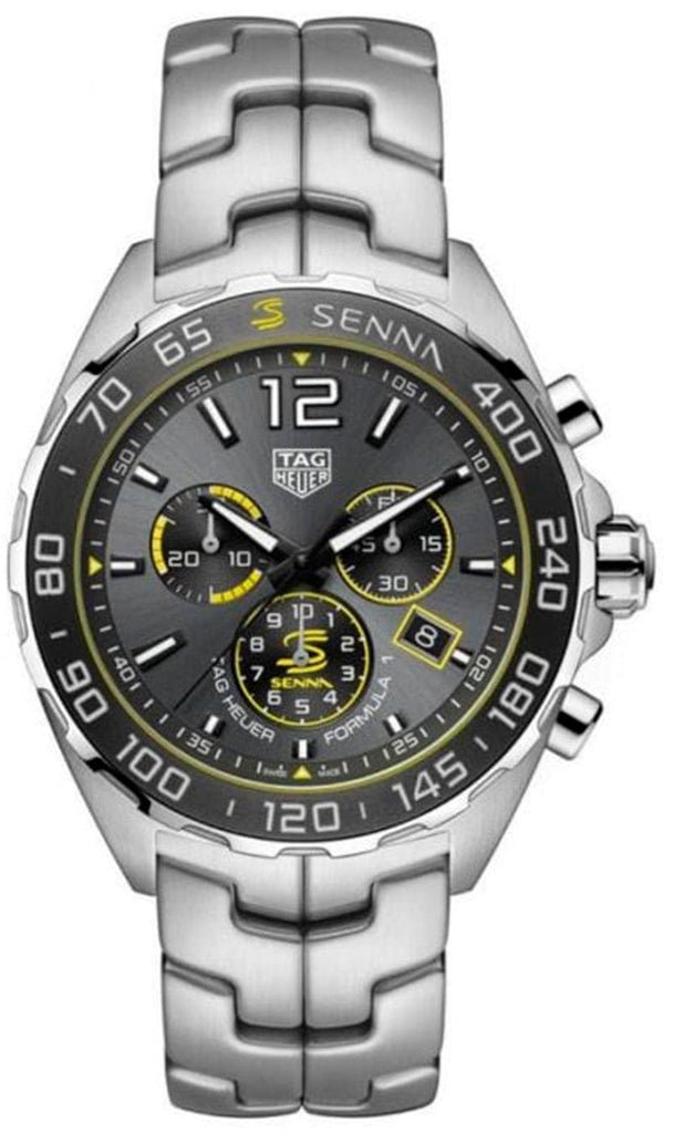 Buy Shop Tag Heuer Formula 1 Ayrton Senna Special Edition Grey Dial Silver Steel Strap Watch for Men - CAZ101AF.BA0637 USA Online
