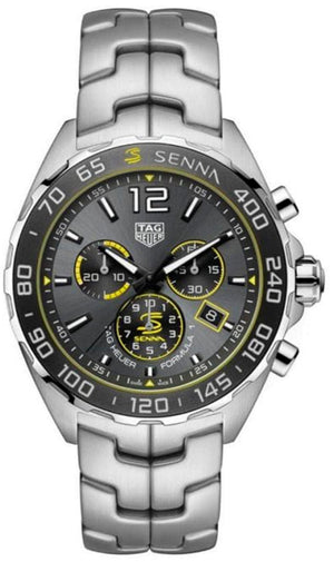 Buy Shop Tag Heuer Formula 1 Ayrton Senna Special Edition Grey Dial Silver Steel Strap Watch for Men - CAZ101AF.BA0637 USA Online