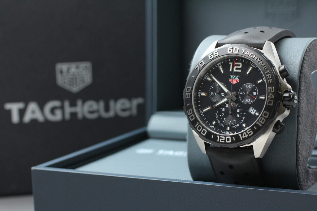 Buy Shop Tag Heuer Formula 1 Black Dial Black Leather Strap Watch for Men - CAZ1010.FT8024 USA Online