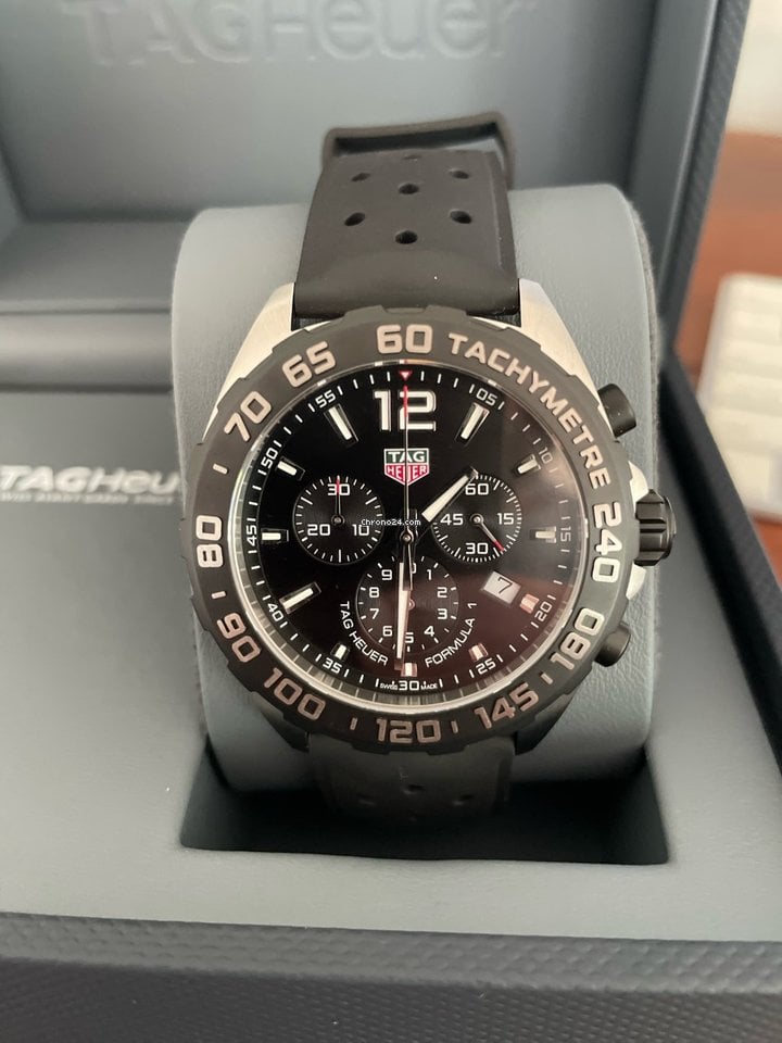 Buy Shop Tag Heuer Formula 1 Black Dial Black Leather Strap Watch for Men - CAZ1010.FT8024 USA Online