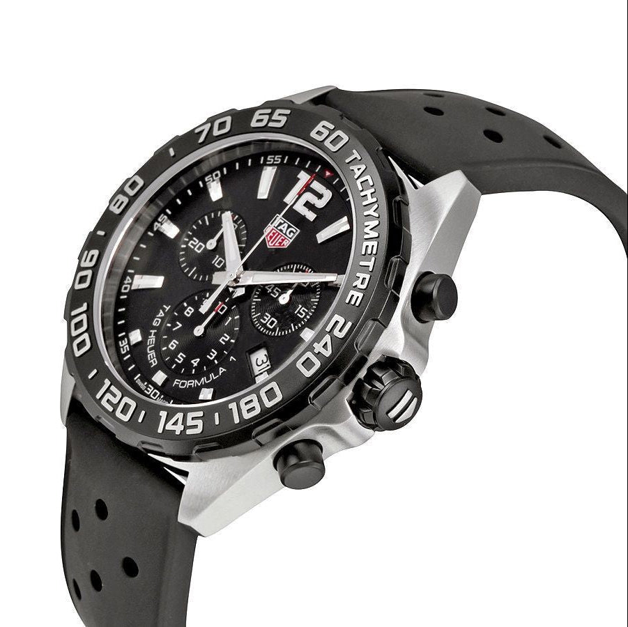 Buy Shop Tag Heuer Formula 1 Black Dial Black Leather Strap Watch for Men - CAZ1010.FT8024 USA Online
