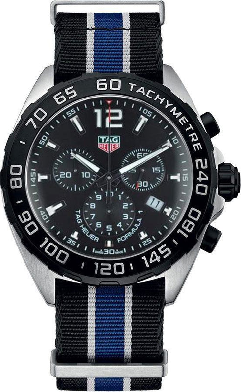 Buy Shop Tag Heuer Formula 1 Quartz Chronograph Black Dial Two Tone NATO Strap Watch for Men - CAZ1010.FC8197 USA Online