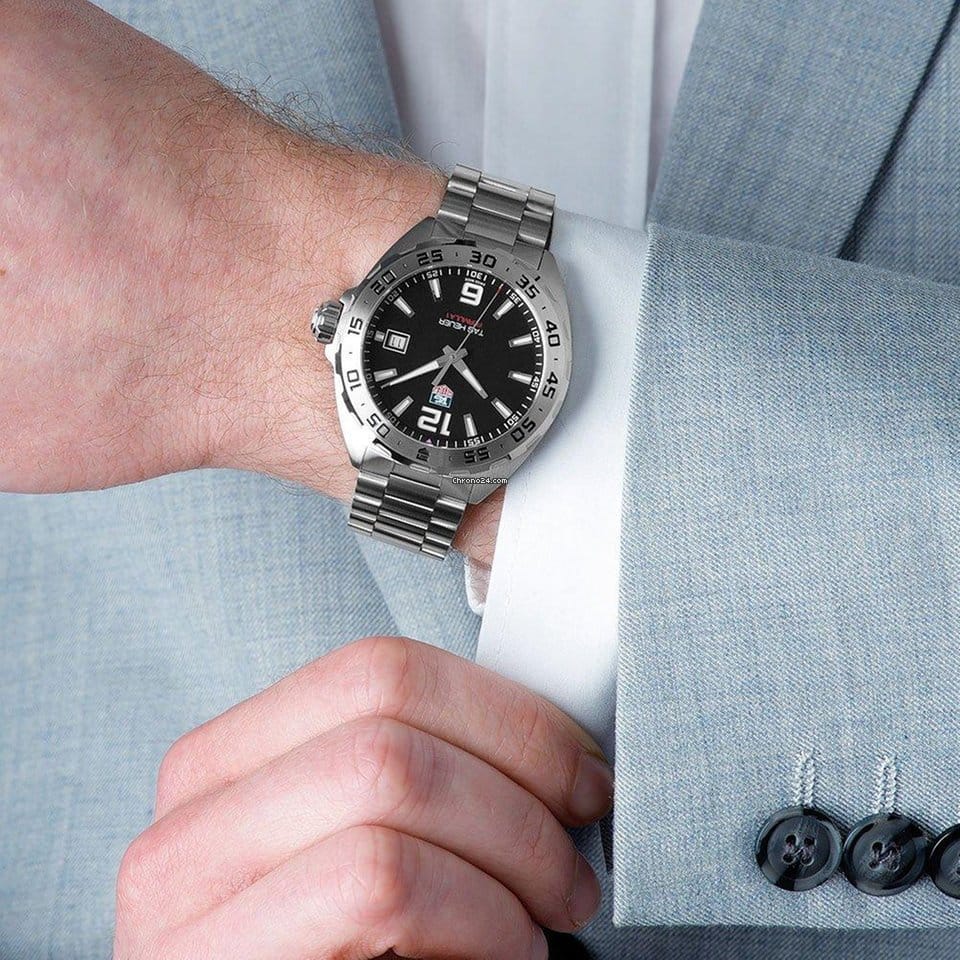 Buy Shop Tag Heuer Formula 1 Black Dial Silver Steel Strap Watch for Men - WAZ1112.BA0875 USA Online