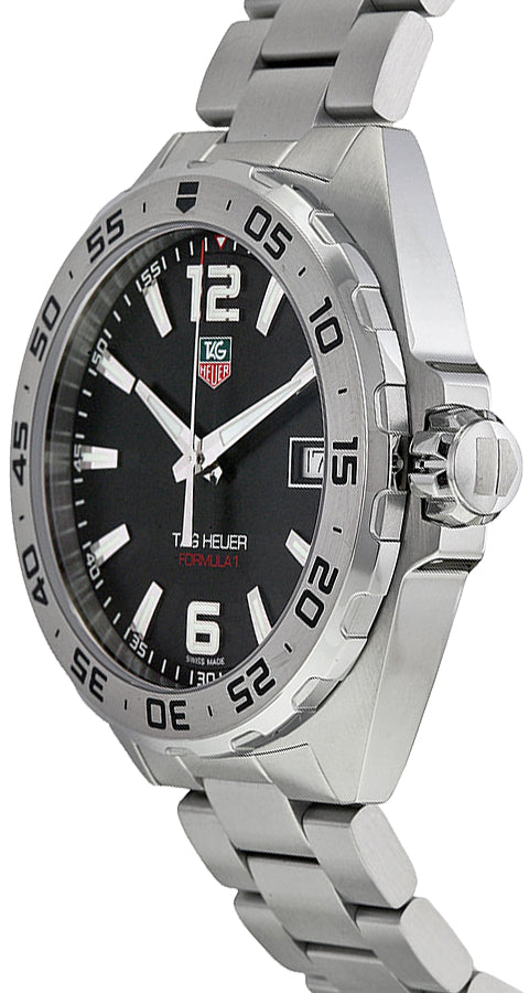 Buy Shop Tag Heuer Formula 1 Black Dial Silver Steel Strap Watch for Men - WAZ1112.BA0875 USA Online