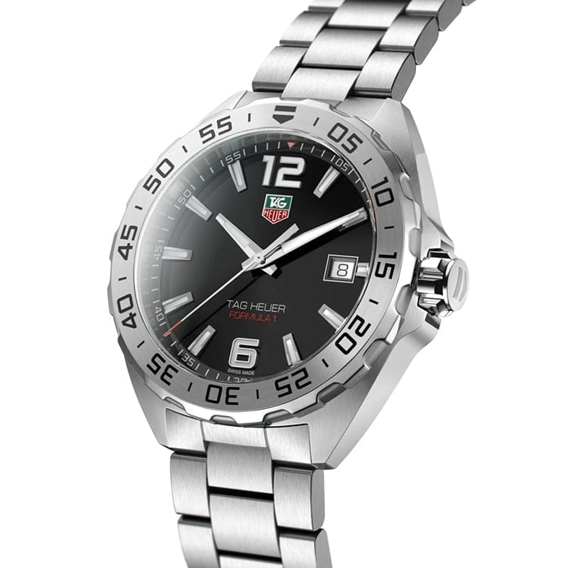 Buy Shop Tag Heuer Formula 1 Black Dial Silver Steel Strap Watch for Men - WAZ1112.BA0875 USA Online