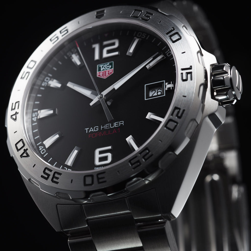 Buy Shop Tag Heuer Formula 1 Black Dial Silver Steel Strap Watch for Men - WAZ1112.BA0875 USA Online