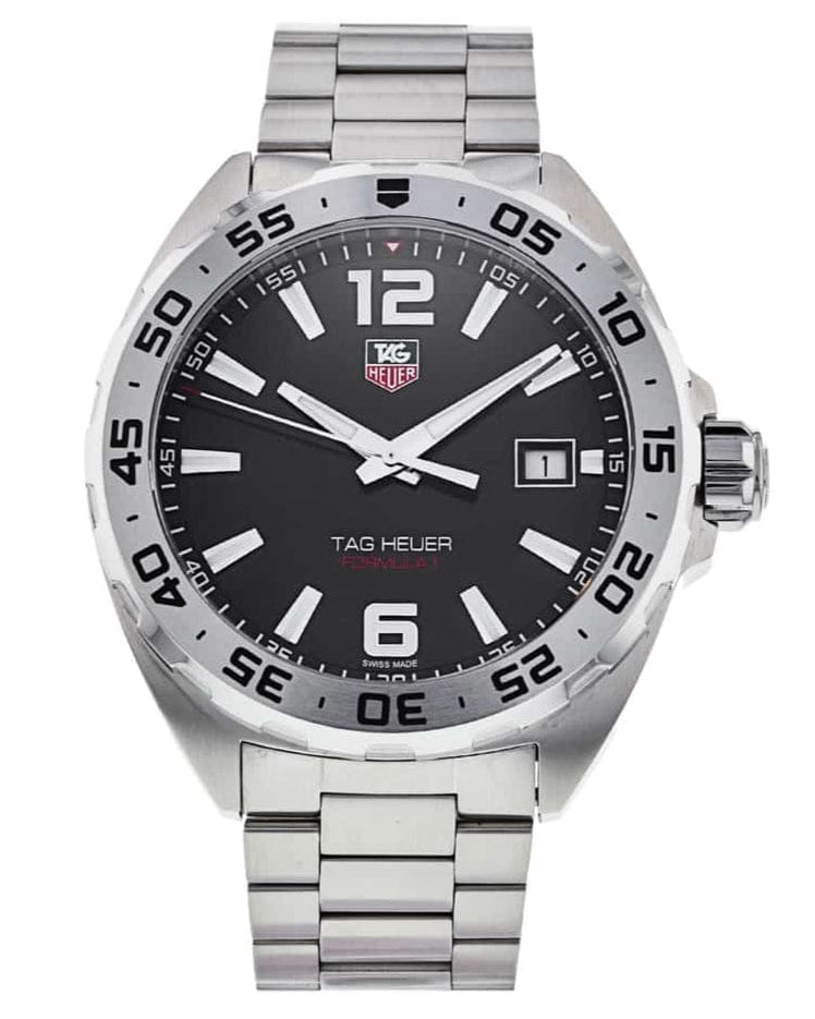 Buy Shop Tag Heuer Formula 1 Black Dial Silver Steel Strap Watch for Men - WAZ1112.BA0875 USA Online