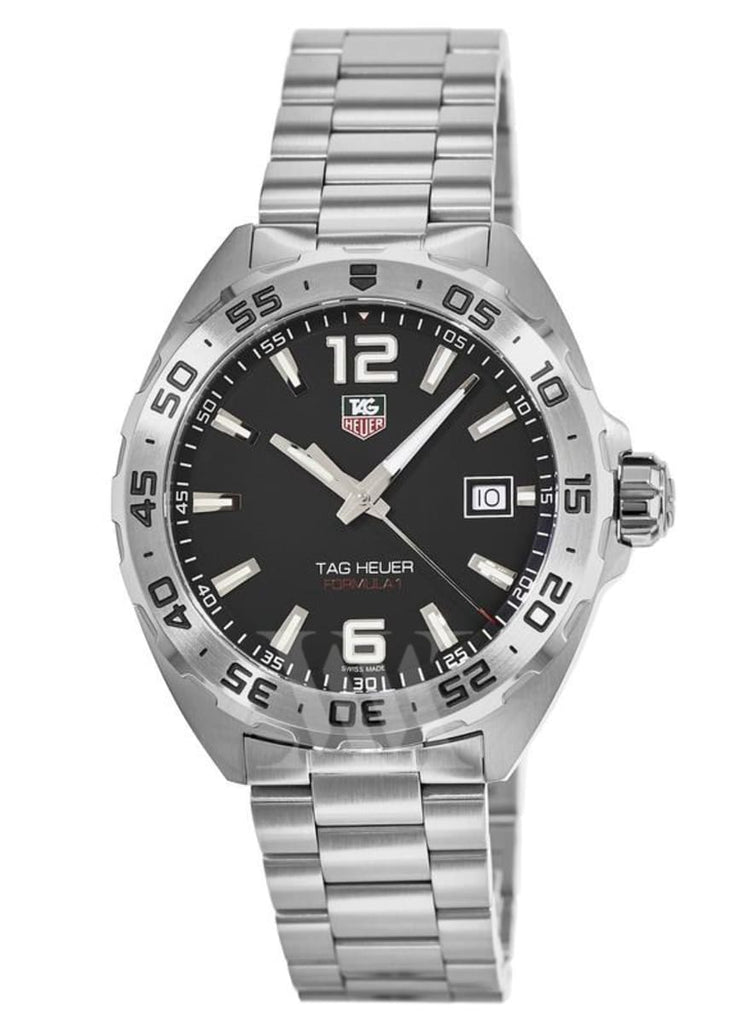 Buy Shop Tag Heuer Formula 1 Black Dial Silver Steel Strap Watch for Men - WAZ1112.BA0875 USA Online