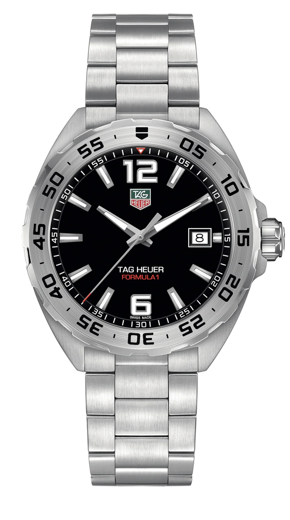 Buy Shop Tag Heuer Formula 1 Black Dial Silver Steel Strap Watch for Men - WAZ1112.BA0875 USA Online
