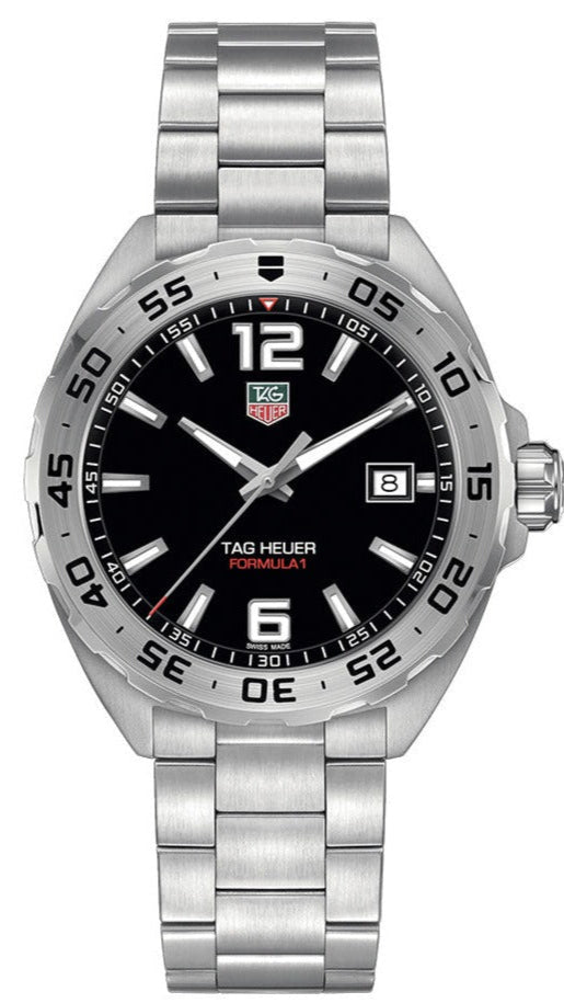 Buy Shop Tag Heuer Formula 1 Black Dial Silver Steel Strap Watch for Men - WAZ1112.BA0875 USA Online