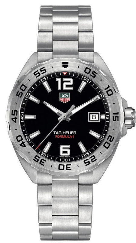 Buy Shop Tag Heuer Formula 1 Black Dial Silver Steel Strap Watch for Men - WAZ1112.BA0875 USA Online