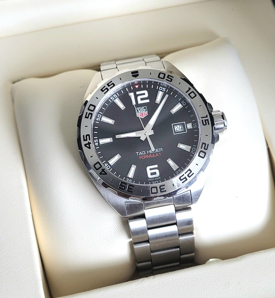 Tag Heuer Formula 1 Black Dial Silver Steel Strap Watch for Men - WAZ1112.BA0875