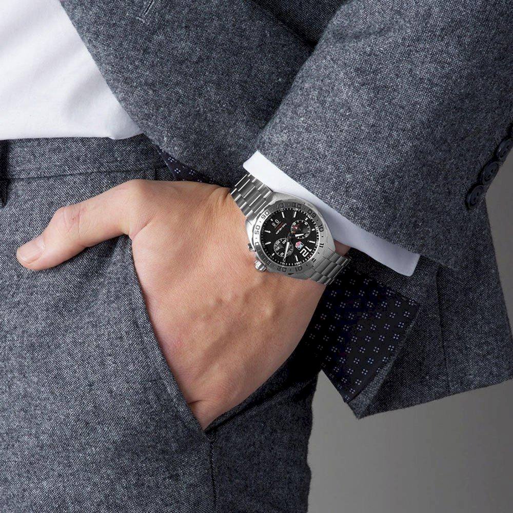Buy Shop Tag Heuer Formula 1 Black Dial Silver Steel Strap Watch for Men - WAZ111A.BA0875 USA Online