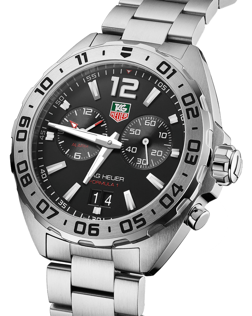 Buy Shop Tag Heuer Formula 1 Black Dial Silver Steel Strap Watch for Men - WAZ111A.BA0875 USA Online