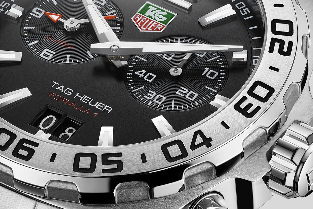 Buy Shop Tag Heuer Formula 1 Black Dial Silver Steel Strap Watch for Men - WAZ111A.BA0875 USA Online