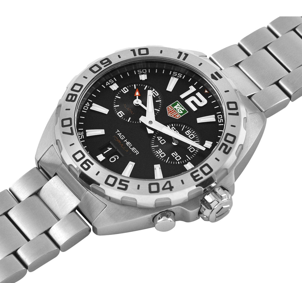 Buy Shop Tag Heuer Formula 1 Black Dial Silver Steel Strap Watch for Men - WAZ111A.BA0875 USA Online