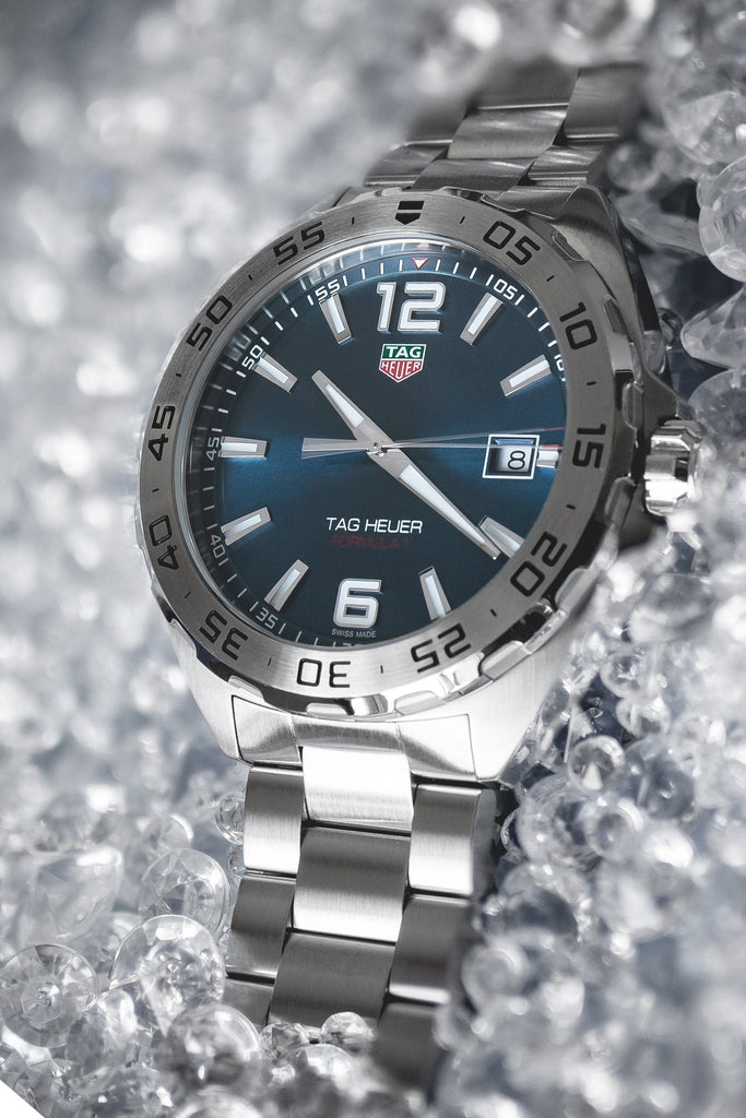 Tag Heuer Formula 1 Blue Dial Silver Steel Strap Watch for Men - WAZ1118.BA0875