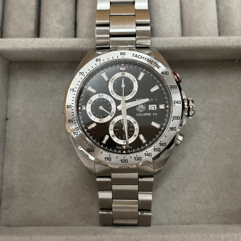 Buy Shop Tag Heuer Formula 1 Calibre 16 Automatic Chronograph Black Dial Silver Steel Strap Watch for Men - CAZ2010.BA0876 USA Online